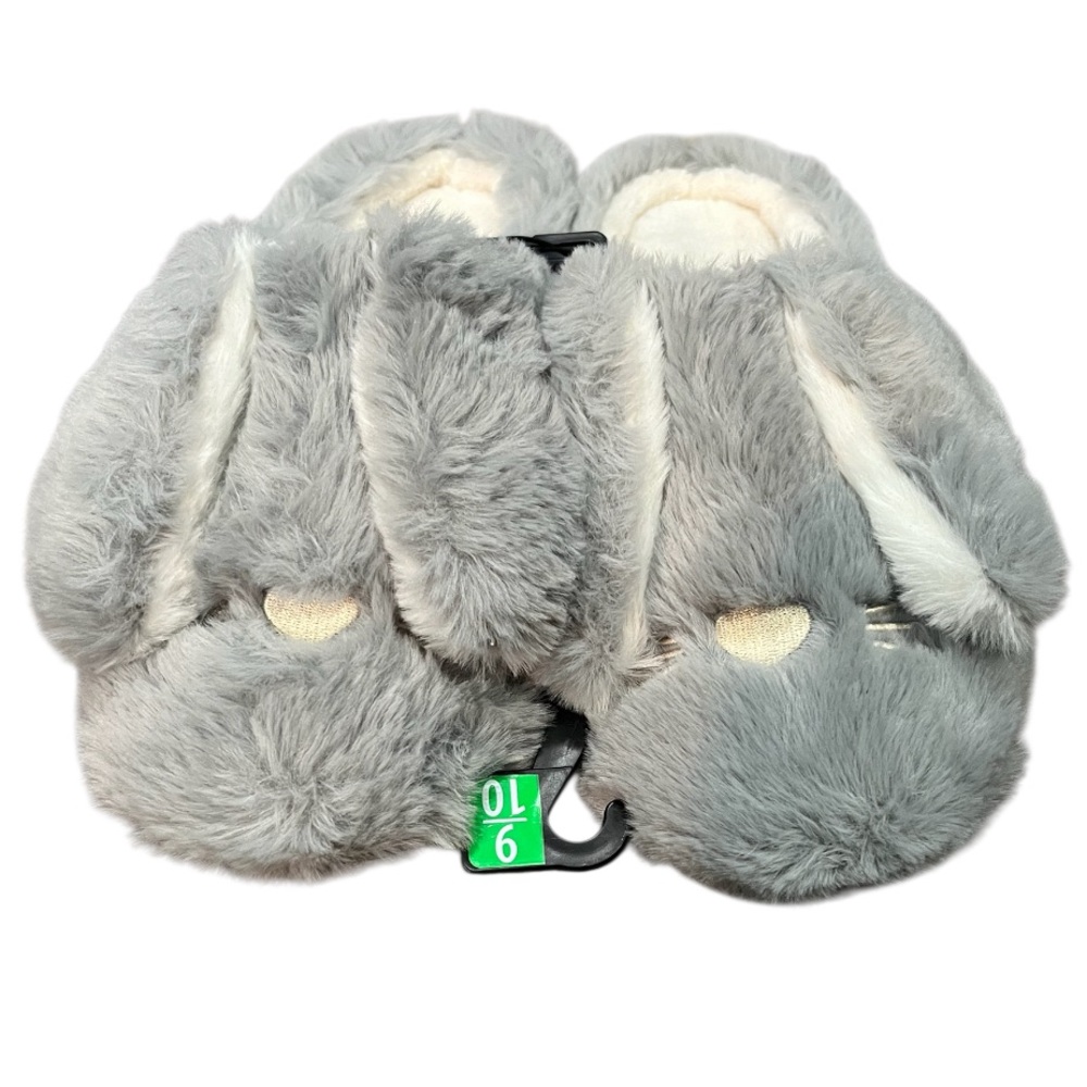 NWT Bunny Rabbit Slippers Furry Size 9 / 10